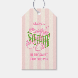 Berry Sweet Doodle Pink Green Girl Baby Shower Gift Tags