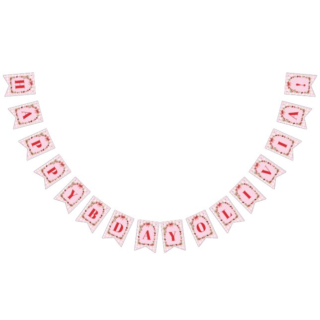 Berry Sweet First Birthday Bunting Flags (All)