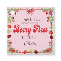 Berry Sweet First Birthday Favour Tags