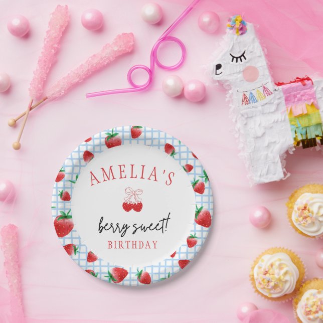 Berry Sweet First Birthday  Paper Plate (Party)