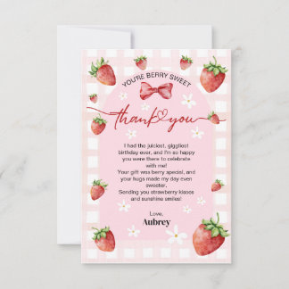 Berry Sweet First Birthday Thank You Card