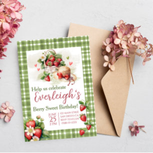 Berry Sweet fraise été Anniversaire Invitation