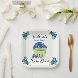 Berry Sweet Fruit Basket Baby Shower Paper Plate