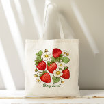 Berry sweet fruit strawberry bridal shower favours tote bag<br><div class="desc">Berry sweet summer fruit strawberry bridal shower favours monogram printed tote bag,  summer garden strawberry berry fruit  themed tote bags bridesmaids gifts,  gifts for her,  gifts for mom</div>