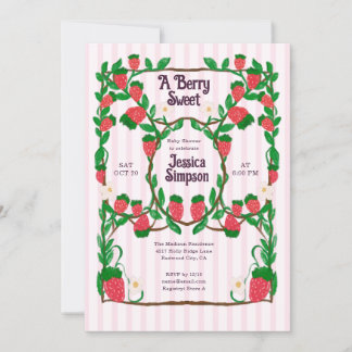 Berry Sweet Garden Art Nouveau Baby Shower Invitation
