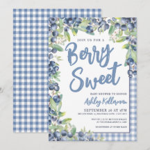 Berry Sweet Gingham Blueberry Baby Shower