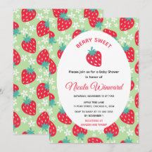 Berry Sweet Green Strawberry Baby Shower