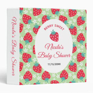 Berry Sweet Green Strawberry Baby Shower  Photo Binder