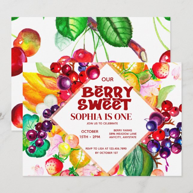 Berry Sweet Invitation (Front/Back)