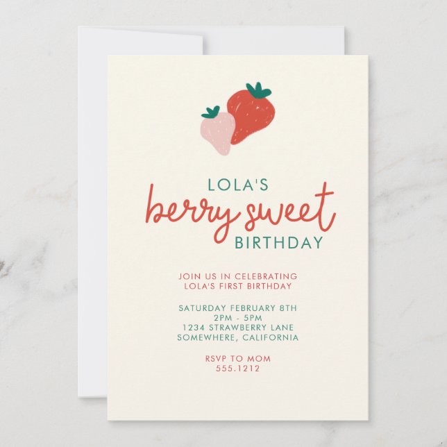 BERRY SWEET INVITATION DU PARTI (Devant)