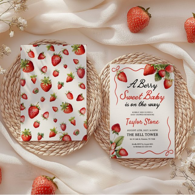 Berry Sweet Invitation | Invitation baby shower (Créateur téléchargé)
