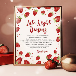  Berry Sweet Late Night Diaper Messages Table Sign