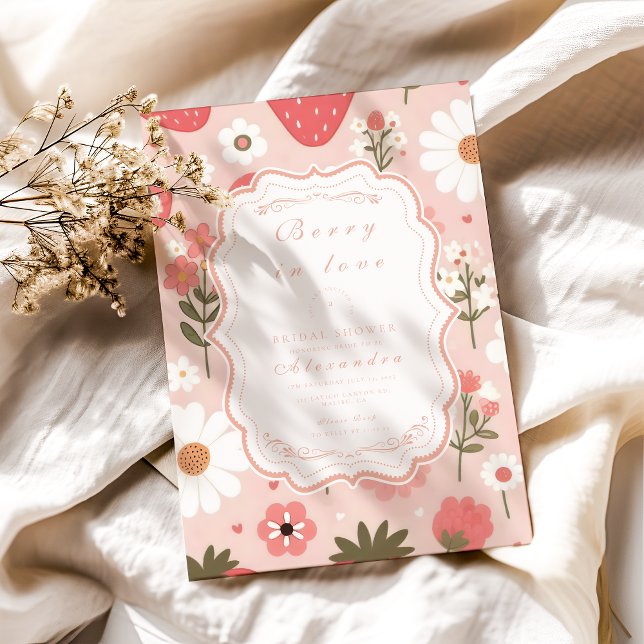 Berry Sweet Love Bridal Shower Invitation (Creator Uploaded)
