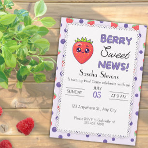 Berry Sweet News! Birthday Invitation