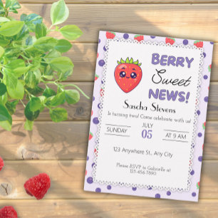 Berry Sweet News! Birthday Invitation