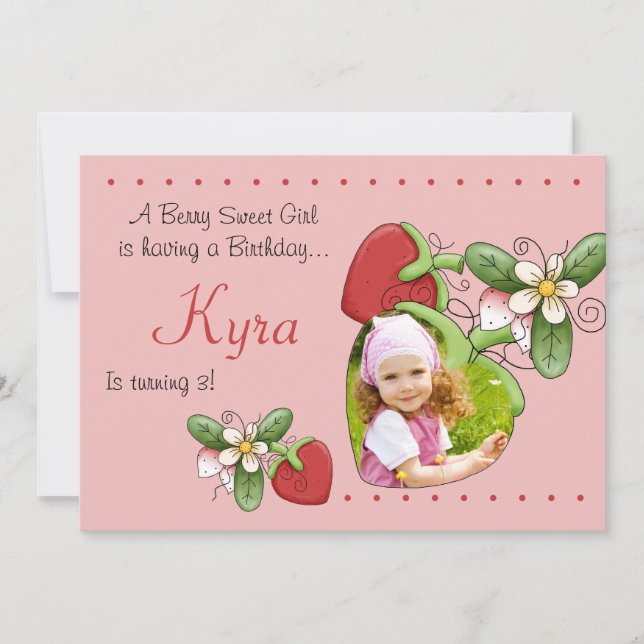 Berry Sweet - Photo Invitation à la fête d'anniver (Devant)