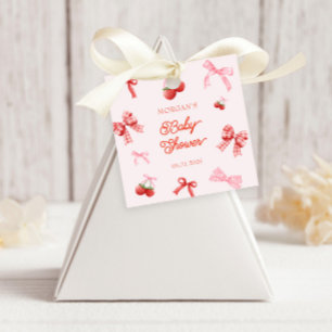 Berry Sweet Pink Coquette Baby Shower Favour Tags