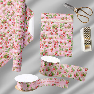Berry Sweet Pink Gingham Wrapping Paper