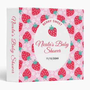 Berry Sweet Pink Strawberry Baby Shower  Photo Binder