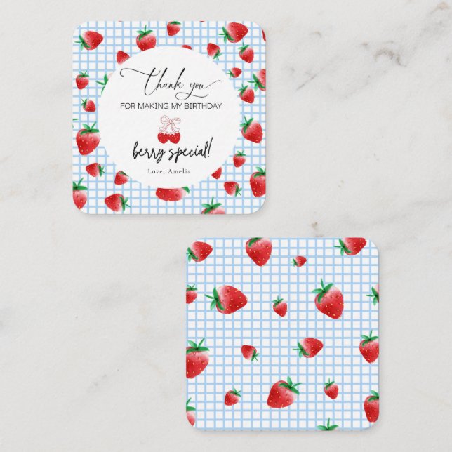 Berry Sweet Premier Carte de remerciements d'anniv (Devant / Derrière)