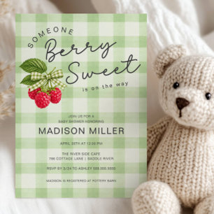 Berry Sweet Raspberry Baby Shower Invitation