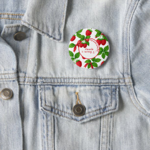 Berry Sweet Raspberry Kids Birthday Party -  2 Inch Round Button