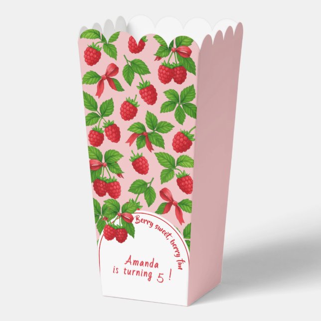 Berry Sweet Raspberry Kids Birthday Party -  Favor Box (Front)