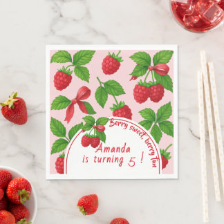 Berry Sweet Raspberry Kids Birthday Party -  Napkin