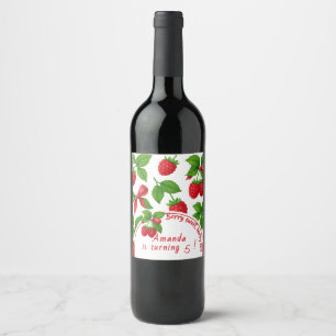 Berry Sweet Raspberry Kids Birthday Party - Wine Label