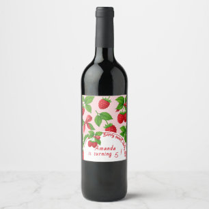 Berry Sweet Raspberry Kids Birthday Party - Wine Label