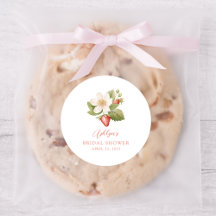 Berry Sweet Red Strawberry Bridal Shower Sticker