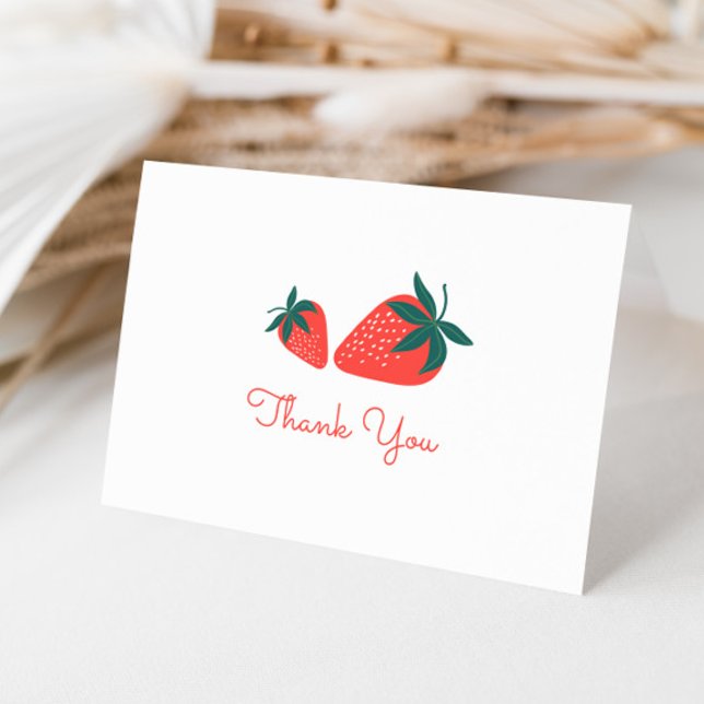 Berry Sweet Red Strawberry Thank You Card (Creator Uploaded)
