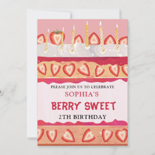 Berry Sweet rose cake Invitation
