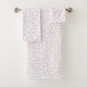 Berry Sweet Speckled Pink & Purple Dots Bath Towel Set