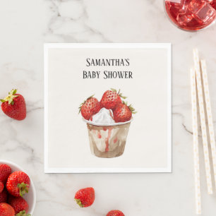 Berry Sweet Strawberries Baby Shower Napkin