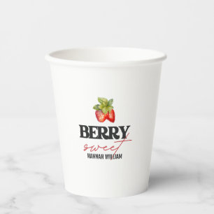 Berry Sweet Strawberries Baby Shower Paper Cups