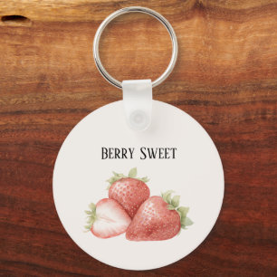 Berry Sweet Strawberries Keychain