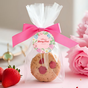 Berry Sweet Strawberry 1st Birthday Fruit Theme Classic Round Sticker