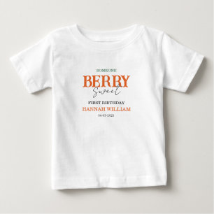 Berry Sweet Strawberry 1st Birthday Party Baby T-Shirt