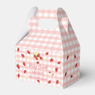 Berry Sweet Strawberry 1st Birthday Party Gift  Favor Box