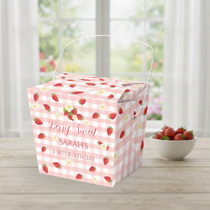 Berry Sweet Strawberry 1st Birthday Party Gift  Favor Box