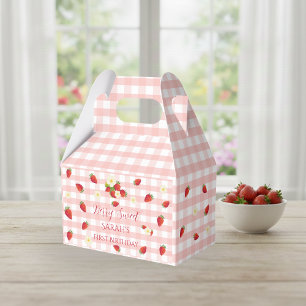 Berry Sweet Strawberry 1st Birthday Party Gift  Favor Box