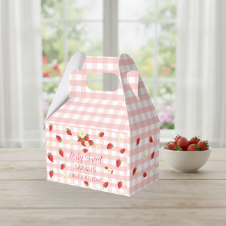 Berry Sweet Strawberry 1st Birthday Party Gift  Favor Box