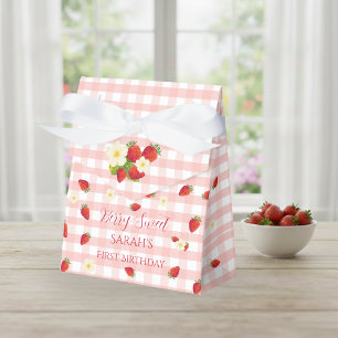 Berry Sweet Strawberry 1st Birthday Party Gift  Favor Box