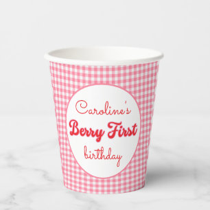 Berry Sweet Strawberry 1st Birthday Party Paper Cups