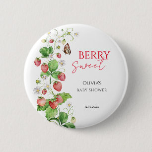 Berry Sweet Strawberry Baby Shower 2 Inch Round Button