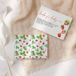 Berry Sweet Strawberry Baby Shower Book Request Enclosure Card<br><div class="desc">Books for baby card featuring strawberry design.</div>