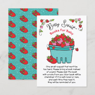 Berry Sweet Strawberry Baby Shower Books for Baby Invitation