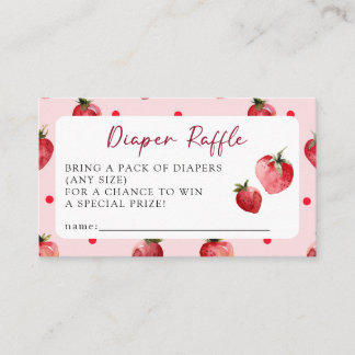 Berry Sweet Strawberry Baby Shower Diaper Raffle  Enclosure Card