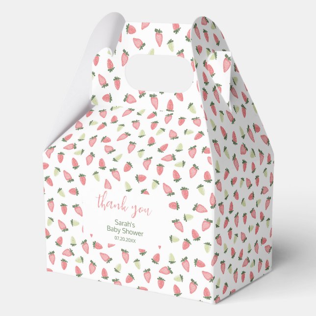 Berry Sweet Strawberry Baby Shower Favor Box (Front)